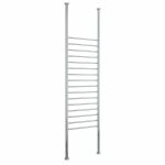 THERMOGROUP FC70R STRAIGHT ROUND FLOOR TO CEILING HEATED TOWEL RAIL POLISHED STAINLESS STEEL