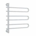 THERMOGROUP SV43 STRAIGHT ROUND SWIVEL HEATED TOWEL RAIL POLISHED STAINLESS STEEL