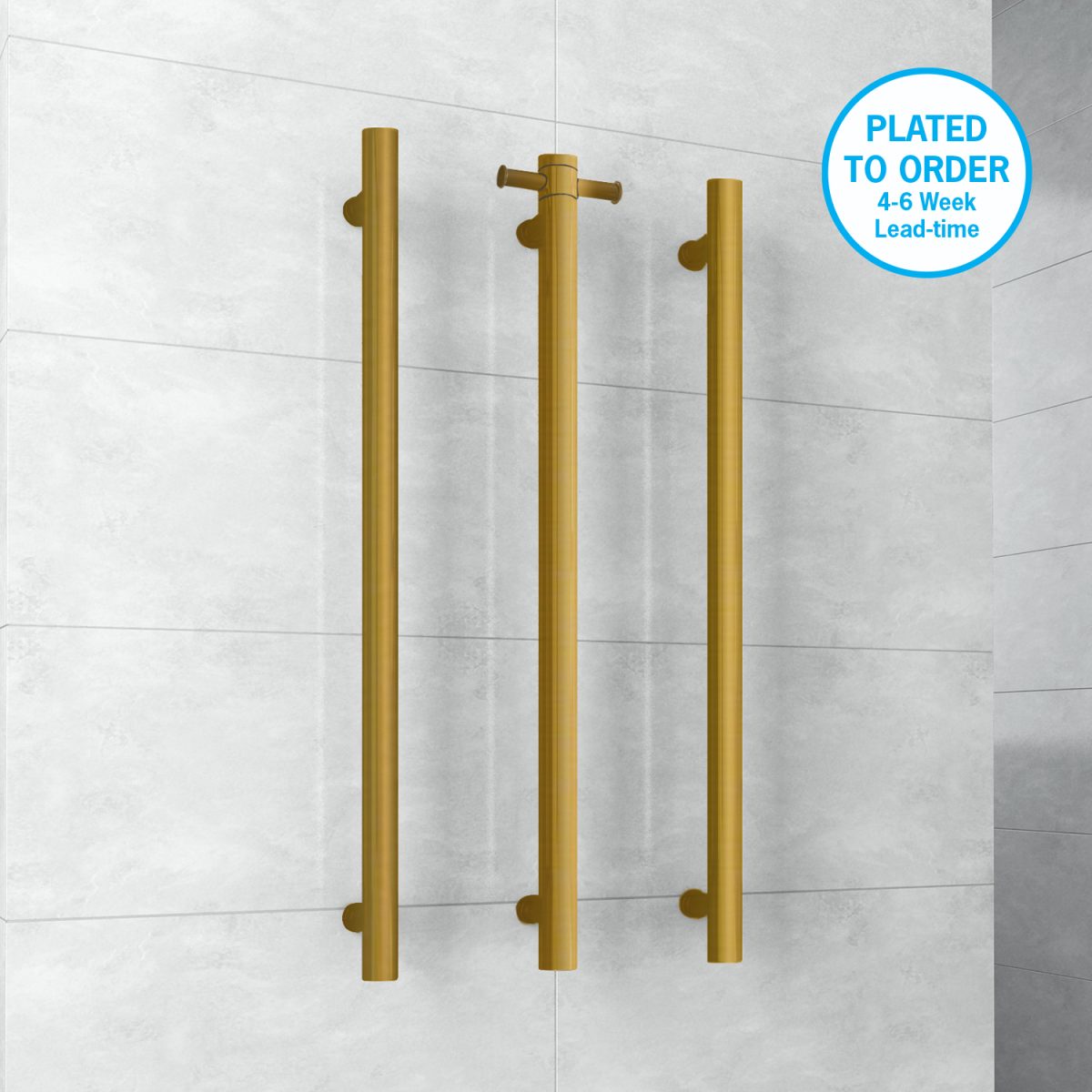 VS900HBB Thermorail Brushed Brass Plated Rail Ambient for instu
