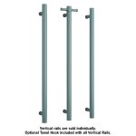 THERMOGROUP VS900HGM ROUND VERTICAL SINGLE HEATED TOWEL RAIL GUN METAL