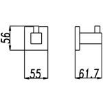 AQUAPERLA 6307.TR BLAZE ROBE HOOK CHROME AND BLACK