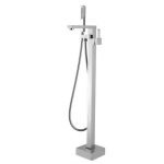 AQUAPERLA 0117.BS SQUARE FREESTANDING BATH MIXER WITH HANDHELD SHOWER CHROME AND COLOURED