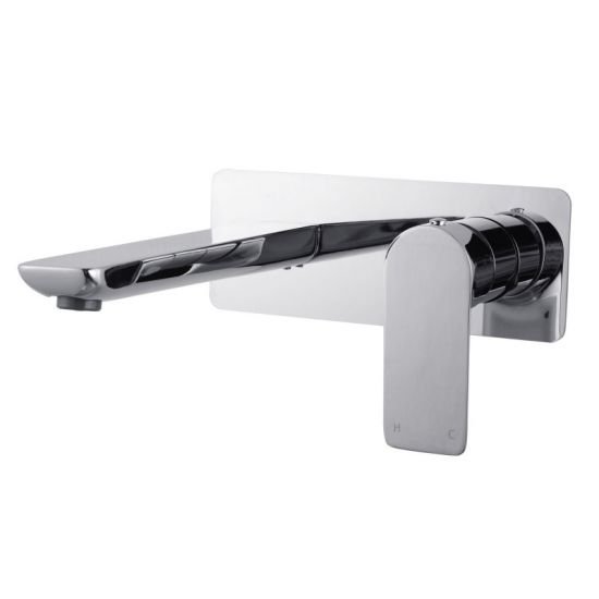 AQUAPERLA 0158.BM VOG BATHTUB/BASIN WALL MIXER WITH SPOUT CHROME AND BLACK