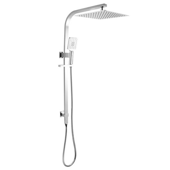 AQUAPERLA CH2130.SH.N+CH0002.SH+CH-S8.HHS SQUARE SHOWER STATION TOP WATER INLET CHROME