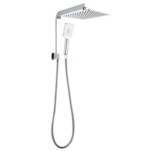 AQUAPERLA CH2140.SH.N+CH0002.SH+CH-S8.HHS SQUARE 10" SHOWER STATION TOP WATER INLET CHROME