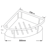 AQUAERLA 6116.TR STAINLESS STEEL SHOWER SHELF CHROME AND BLACK