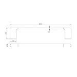 AQUAPERLA 8001.8.TR AU SINGLE TOWEL RAIL 800MM CHROME AND BLACK