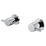 AQUAPERLA 0007.ST LUCID PIN LEVER ROUND SHOWER WALL TAPS CHROME AND BLACK