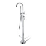 AQUAPERLA 0116.BS ROUND FREESTANDING BATH MIXER WITH HANDHELD SHOWER CHROME AND BLACK