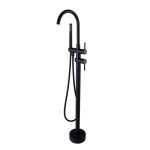 AQUAPERLA 0116.BS ROUND FREESTANDING BATH MIXER WITH HANDHELD SHOWER CHROME AND BLACK