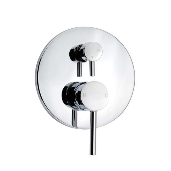 AQUAPERLA 0125.ST ROUND SHOWER/BATH MIXER DIVERTER CHROME AND BLACK