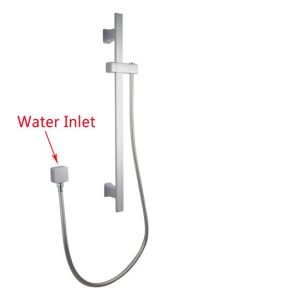 AQUAPERLA CH2145.SH.N SQUARE WALL MOUNTED SLIDING RAIL WITH WATER HOSE AND CONNECTOR ONLY CHROME