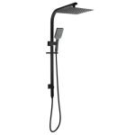 AQUAPERLA OX2130.SH.N+OX0002.SH+OX-S8.HHS SQUARE 10" SHOWER STATION TOP WATER INLET BLACK