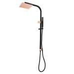 AQUAPERLA OXRG2130.SH SQUARE 8" SHOWER STATION TOP WATER INLET BLACK & ROSE GOLD