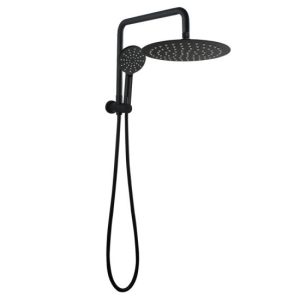 AQUAPERLA OX2138.SH.N+OX0007.SH+OX-R11.HHS ROUND 10" SHOWER STATION TOP WATER INLET BLACK