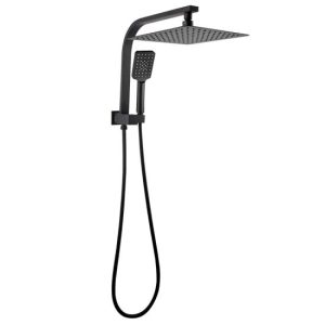 AQUAPERLA OX2140.SH.N+OX0002.SH+OX-S8.HHS SQUARE 10" SHOWER STATION TOP WATER INLET BLACK