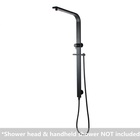 AQUAPERLA OX2150.SH.N SQUARE SHOWER STATION WIDE RAIL WITHOUT SHOWER HEAD AND HANDHELD SHOWER BLACK