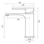 AQUAPERLA 0222.BM IVANO BASIN MIXER CHROME AND BLACK