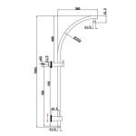 AQUAPERLA OX2128.SH.N ROUND SHOWER RAIL TOP WATER INLET BLACK