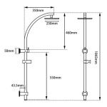 AQUAPERLA OX2128.SH.N+OX0007.SH+OX-R11.HHS ROUND 10" SHOWER STATION TOP WATER INLET BLACK