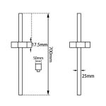 AQUAPERLA OX2145.SH.N SQUARE WALL MOUNTED SLIDING RAIL WITH WATER HOSE & WALL CONNECTOR ONLY BLACK