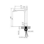 AQUAPERLA 0229.BM IVANO TALL BASIN MIXER CHROME AND BLACK