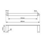 AQUAPERLA 6501.TR RUSHY SINGLE TOWEL RAIL 600MM CHROME AND COLOURED