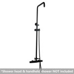 AQUAPERLA OX2124.SH.N WALL MOUNT BOTTOM WATER INLET SHOWER RAIL BLACK