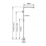 AQUAPERLA CH2125.SH.N SQUARE SHOWER STATION WITHOUT SHOWER HEAD AND HANDHELD SHOWER CHROME
