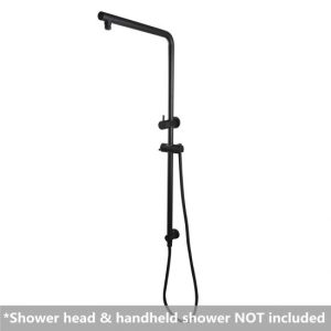 AQUAPERLA OX2128-A.SH.N ROUND RIGHT ANGLE SHOWER RAIL TOP WATER INLET BLACK