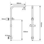 AQUAPERLA CH2128-A.SH.N ROUND RIGHT ANGLE SHOWER RAIL TOP WATER INLET CHROME