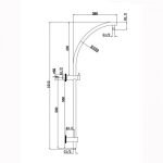 AQUAPERLA CH2128.SH.N ROUND SHOWER RAIL TOP WATER INLET CHROME