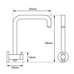 AQUAPERLA CH2138.SH.N ROUND SHOWER RAIL 300MM HEIGHT TOP WATER INLET CHROME