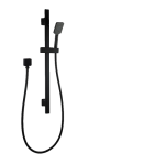 AQUAPERLA OX2145.SH.N+OX-S8.HHS SQUARE 3 FUNCTIONS HANDHELD SHOWER SET WITH RAIL BLACK