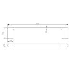 AQUAPERLA 8001.TR AU SINGLE TOWEL RAIL 600MM CHROME AND BLACK