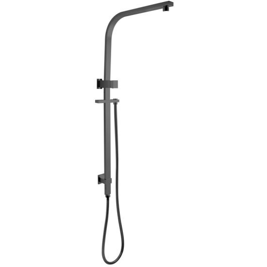 AQUAPERLA GM2130.SH.N SQUARE SHOWER STATION WITHOUT SHOWER HEAD AND HANDHELD SHOWER GUN METAL GREY