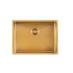 AQUAPERLA TWM10G 1.2MM HANDMADE 304 STAINLESS STEEL SINGLE BOWL KITCHEN SINK 600x450x230MM BRUSHED GOLD