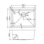 AQUAPERLA TWMPS586 1.2 HANDMADE SINGLE BOWL KITCHEN SINK 586x450x230MM CHROME