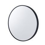 AQUAPERLA MR-800BR 800x800x40MM ROUND ALUMINUM FRAMED BATHROOM WALL MIRROR WITH BRACKETS BLACK