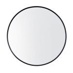 AQUAPERLA MR-800BR 800x800x40MM ROUND ALUMINUM FRAMED BATHROOM WALL MIRROR WITH BRACKETS BLACK