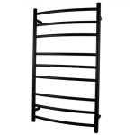 AQUAPERLA OX09.R.HTR ROUND ELECTRIC HEATED TOWEL RACK 9 BARS BLACK