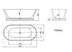 INSPIRE OCBT HAMPTON FREESTANDING BATHTUB 1500 & 1700 WHITE