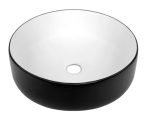 INSPIRE IS4088MWB RADIUS ROUND ABOVE COUNTER BASIN BLACK & WHITE