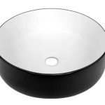 INSPIRE IS4088MWB RADIUS ROUND ABOVE COUNTER BASIN BLACK & WHITE