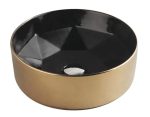 INSPIRE IS5182B STARZ ROUND ABOVE COUNTER BASIN BLACK & GOLD