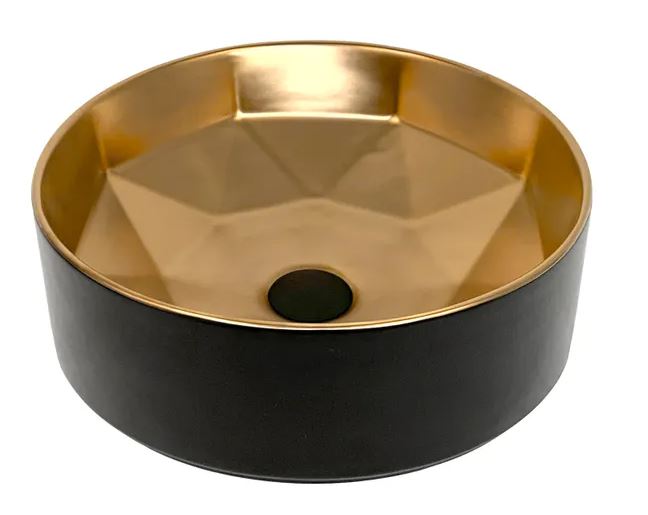 INSPIRE IS5282G STARZ ROUND ABOVE COUNTER BASIN GOLD & BLACK