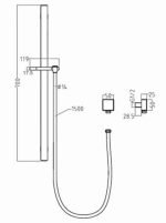 INSPIRE ITSR TARAN SHOWER RAIL CHROME AND COLOURED