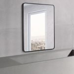 AQUAPERLA MR-6580BS 650x800x40MM RECTANGLE ALUMINUM FRAMED BATHROOM WALL MIRROR BLACK