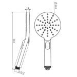 AQUAPERLA CH-R11.HHS ROUND ABS 3 FUNCTIONS HANDHELD SHOWER CHROME