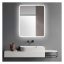 AQUAPERLA LM-LDE-A6075 CURVED RIM RECTANGLE LED MIRROR 600x750MM 3 COLOR LIGHTING TOUCH SENSOR SWITCH ACRYLIC SIDE LIGHT WALL MOUNTED VERTICAL OR HORIZONTAL